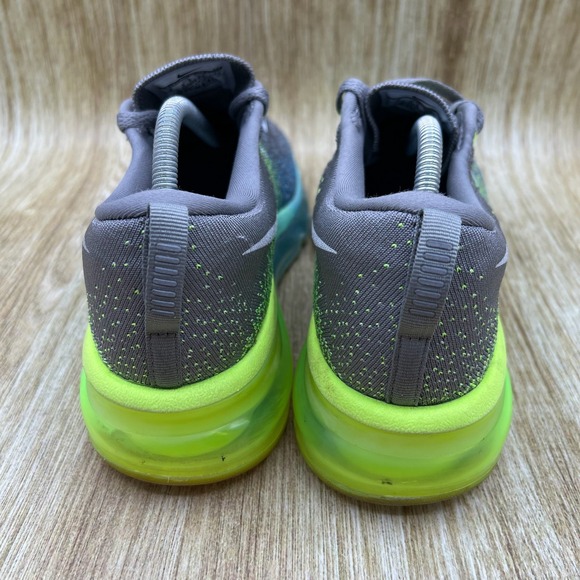 Nike Flyknit Air Max Women's Size 8 Running Shoes Light Charcoal Volt 620659-017 - Picture 4 of 10